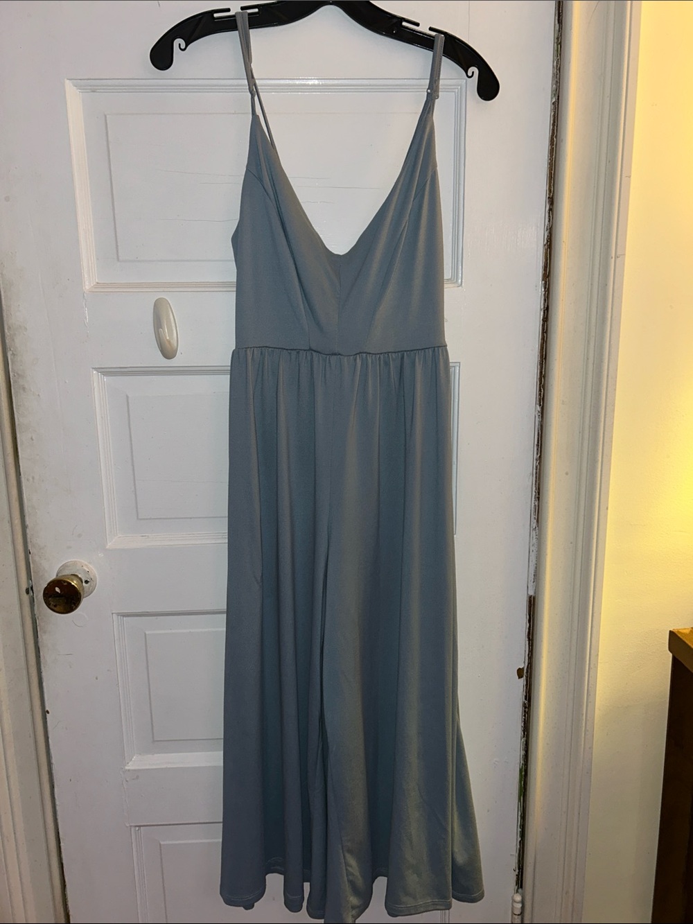Women's Slate Blue Spaghetti-Strap Jumpsuit